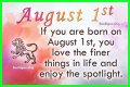 Famous birthdays for August 1