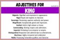 What words describe a king?